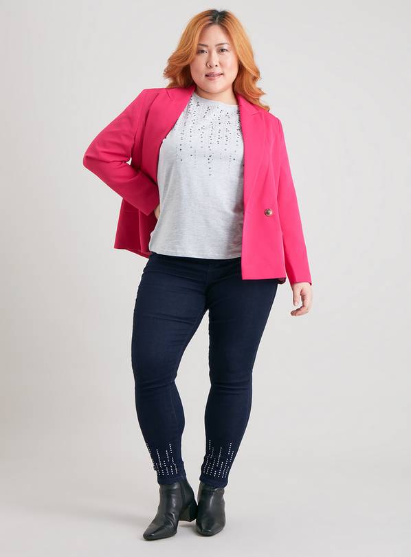Dark Denim High Waisted Embellished Skinny Jeans - 12R